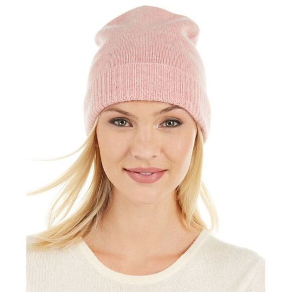 Charter Club 100% Cashmere Cuffed Beanie Hat Chantilly Pink One Size main image 4